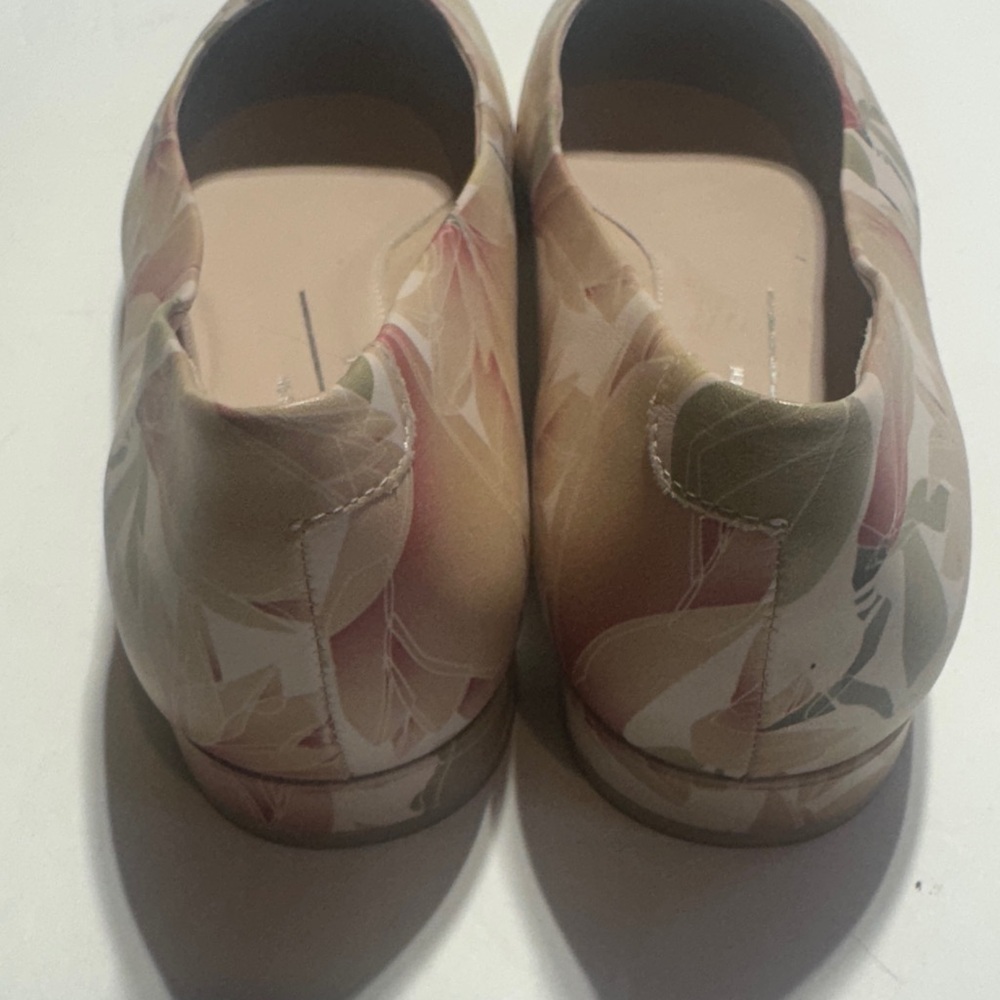 ECCO Anine Ballerina leather Floral light green Cream and Pink round toe shoes - Picture 7 of 8